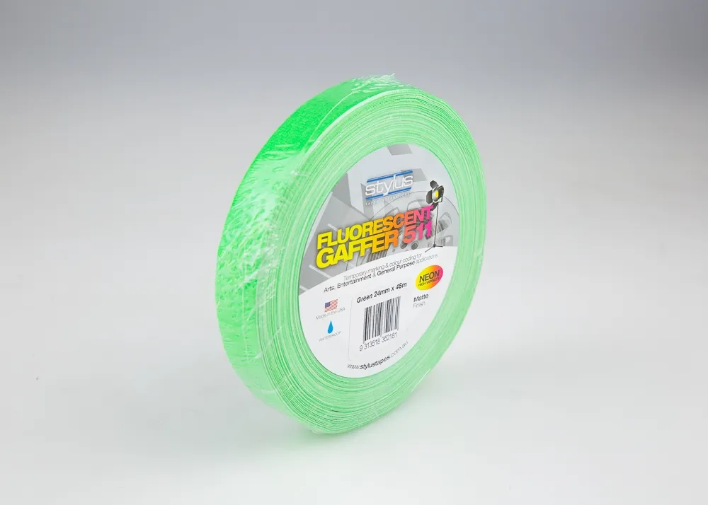 Nashua 511 Fluoro Green Cloth 24mm x 45m Tape