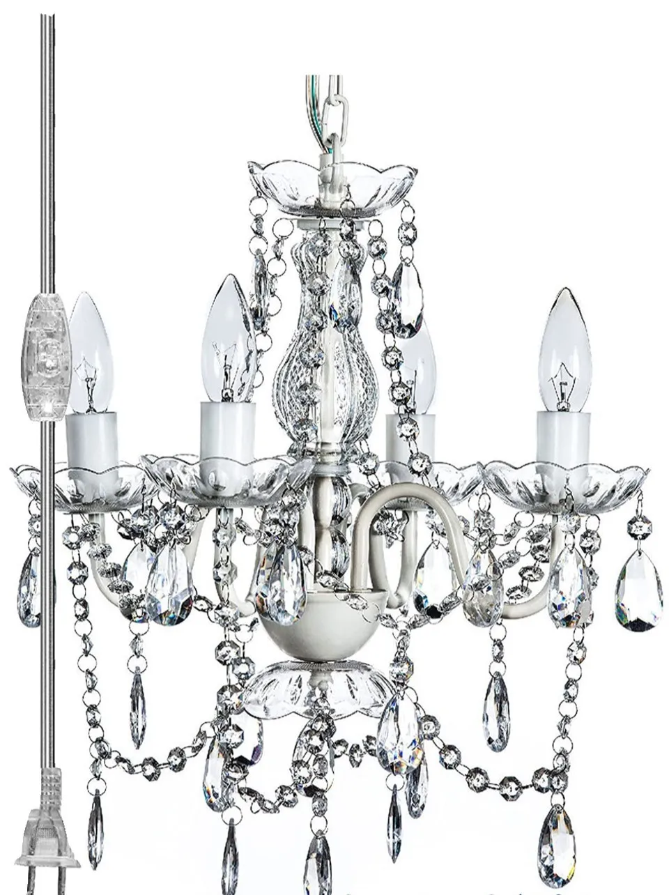 Bohemian White/Clear Chandelier
