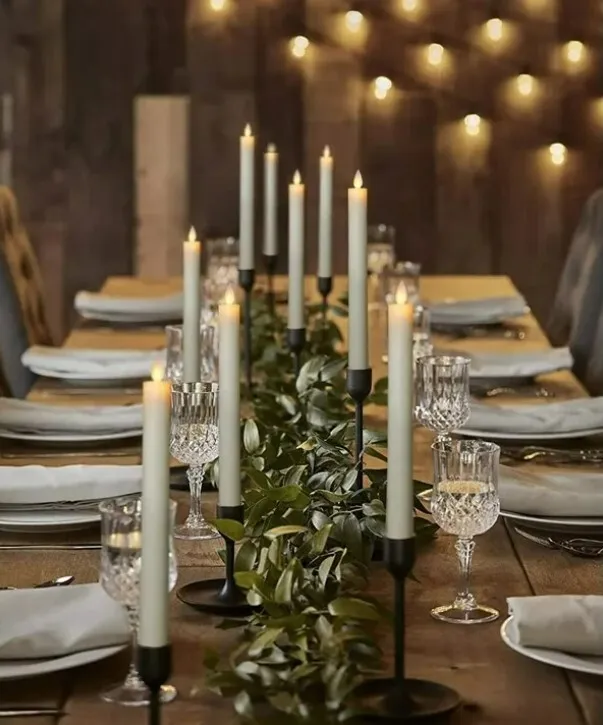 Flameless Taper Wax Candles