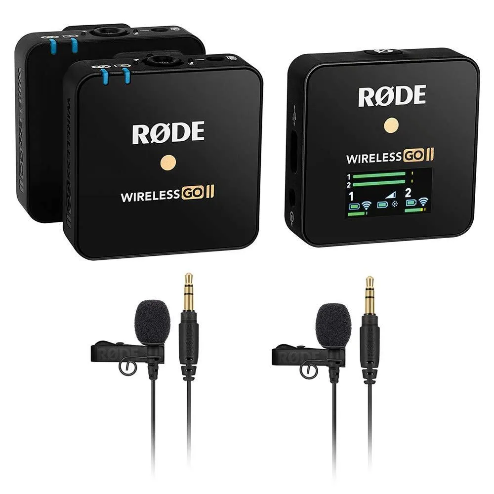 RODE Wireless GO II 2-Person Compact Digital Wireless Microphone System/Recorder (2.4 GHz, Black)
