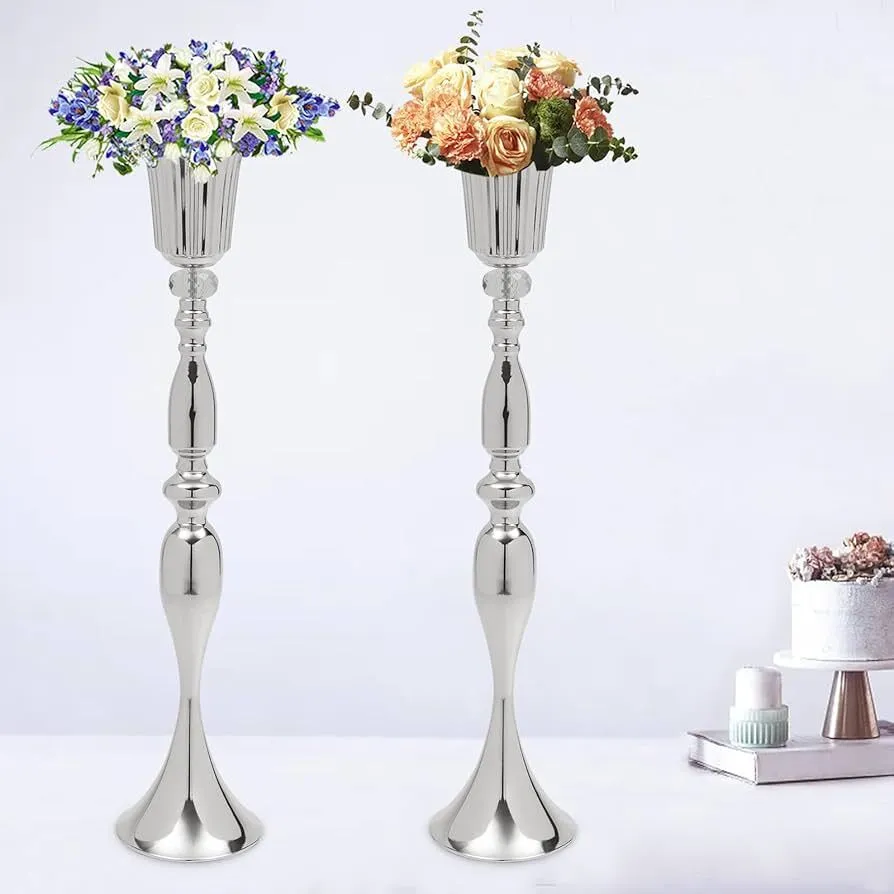 Tall Silver Centerpieces