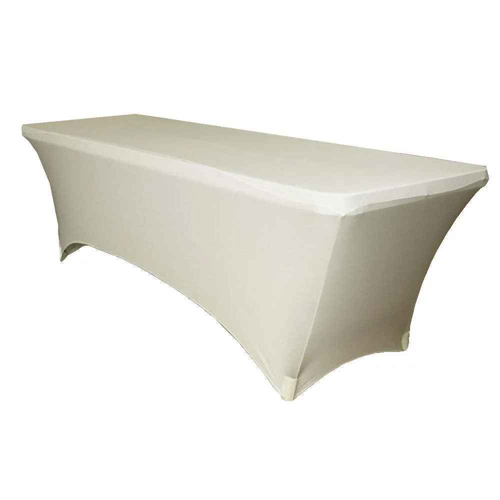 6ft Ivory Spandex Tablecloth