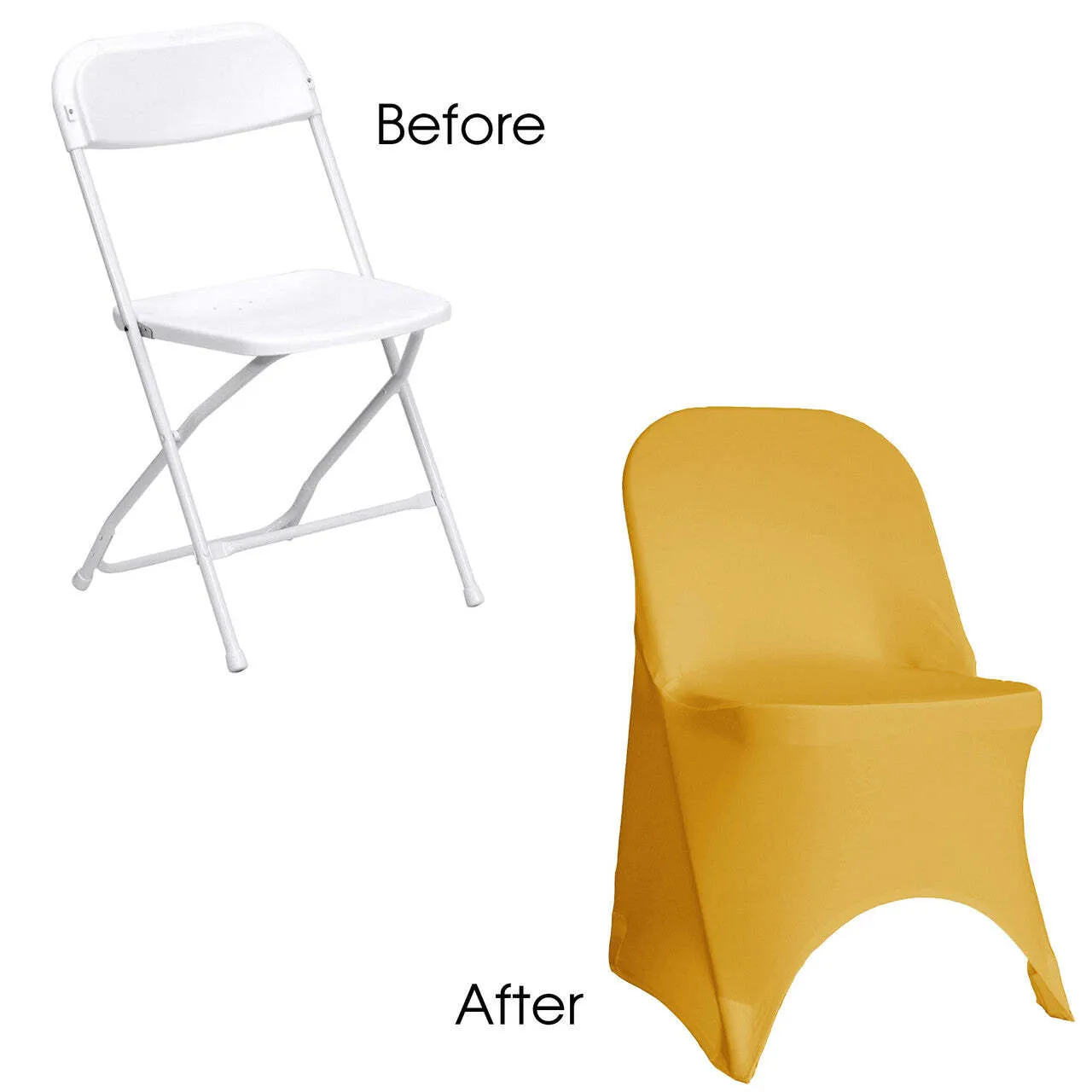 Folding Chair Cover Gold Spandex