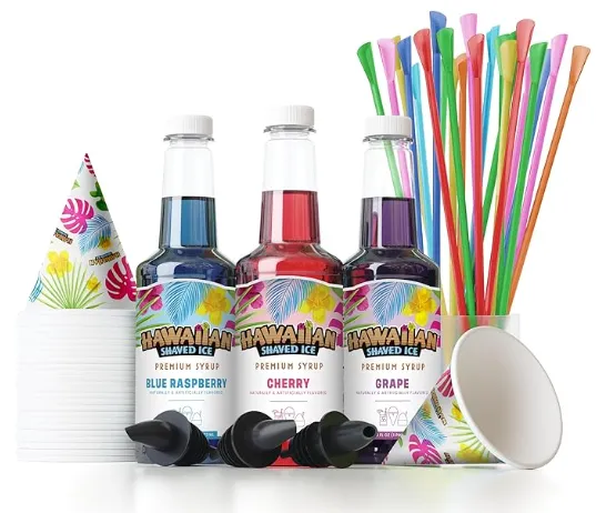 Snow Cone Cones & Syrup 