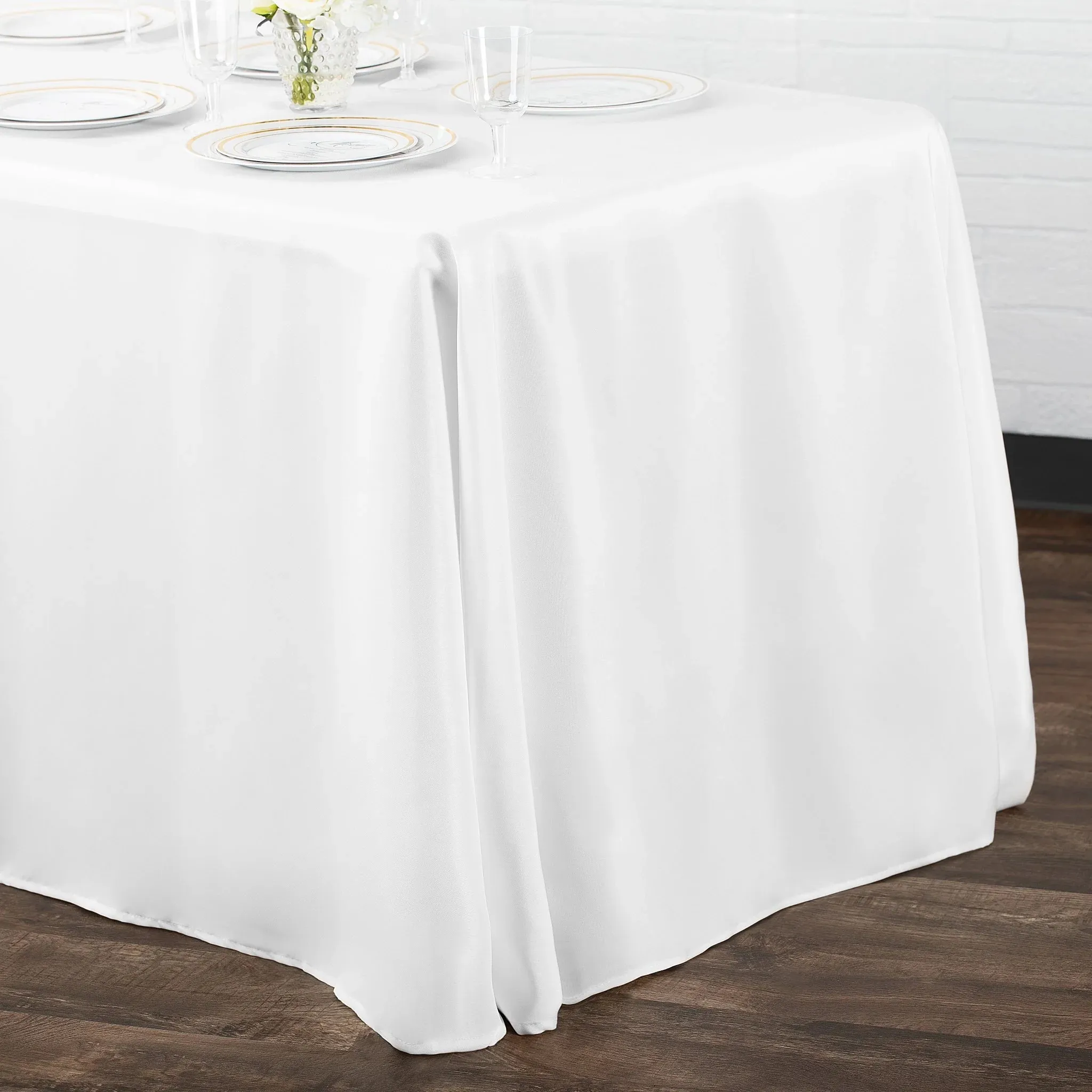60" x 120" Rectangular White Tablecloth
