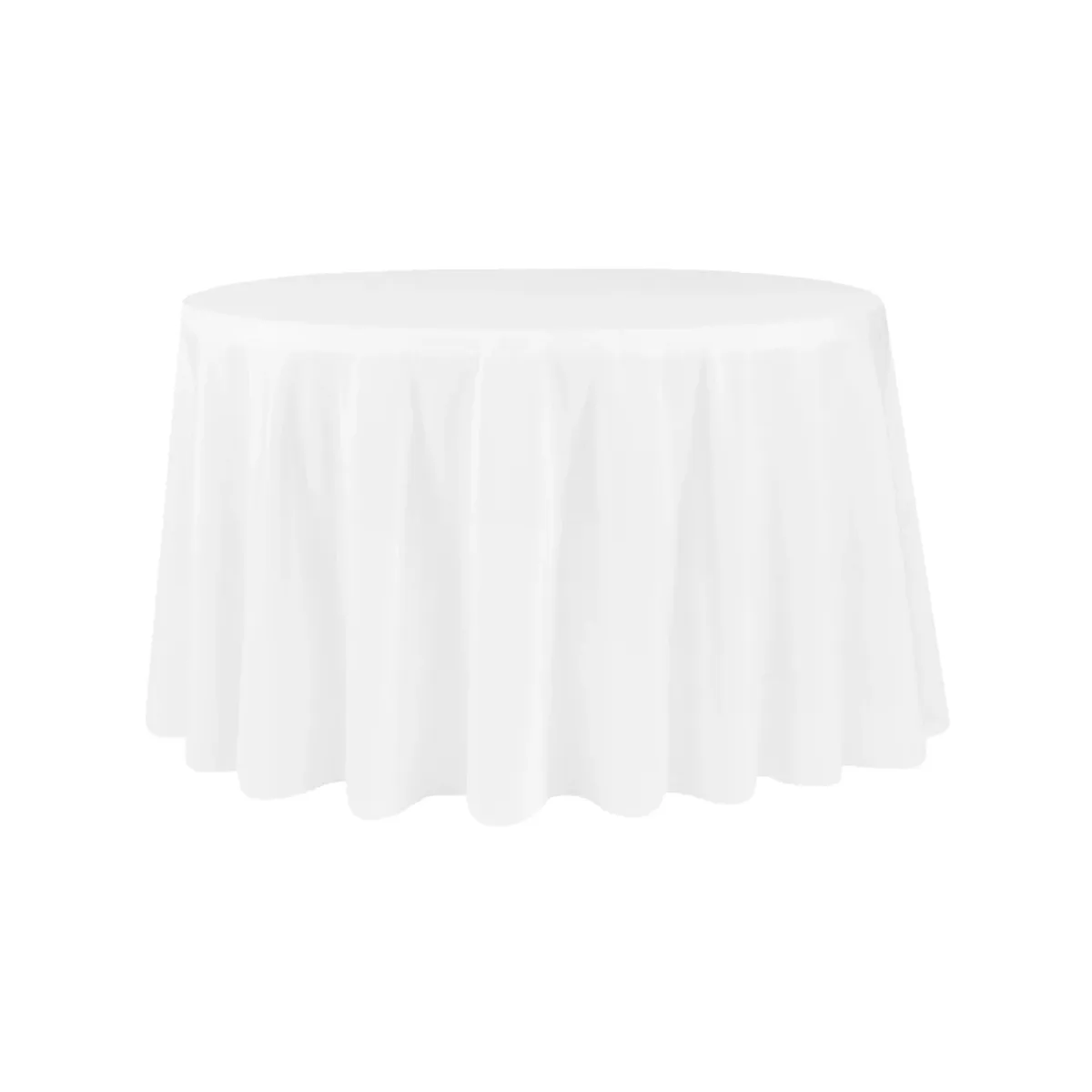 120" Round White Tablecloth
