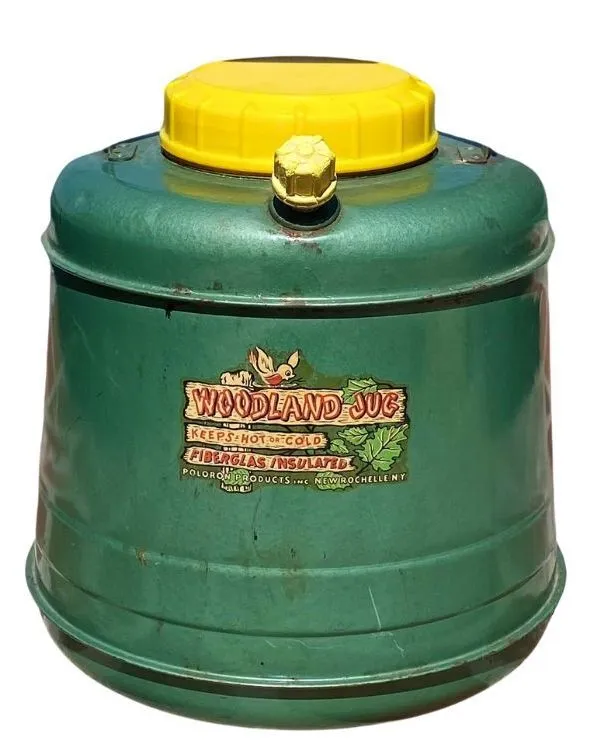 Green/Yellow Vintage Water Jug/Camping