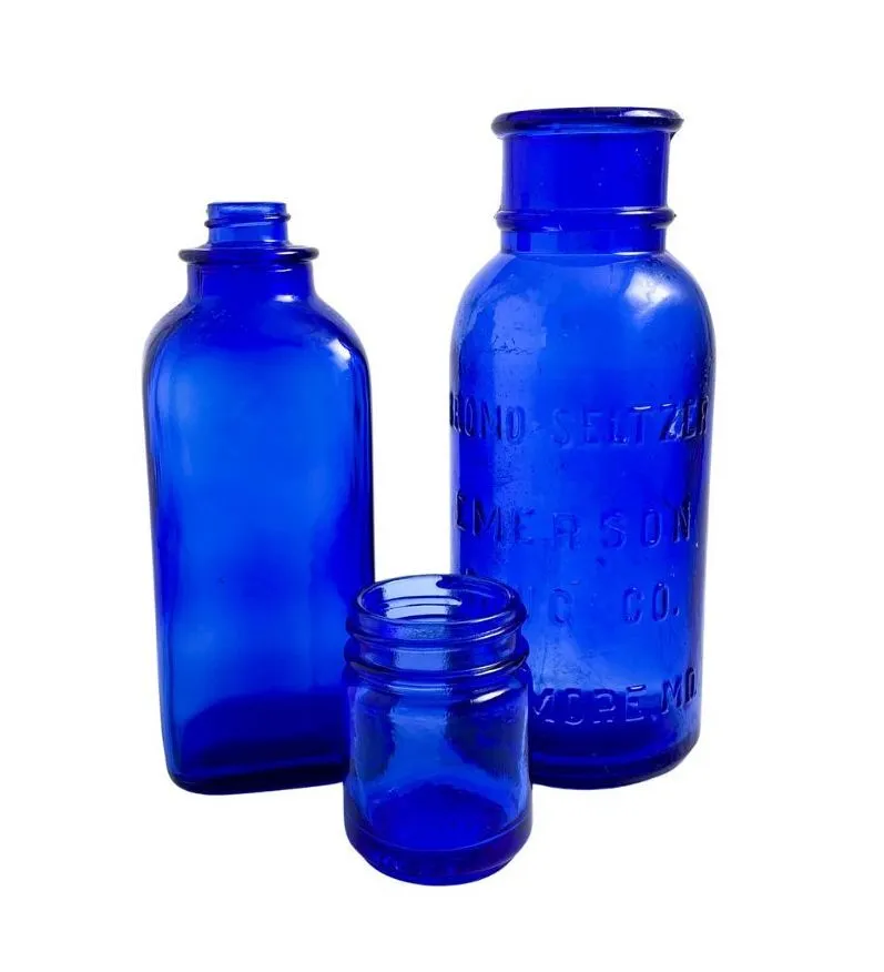 Vintage Dark Blue Bottles/Various