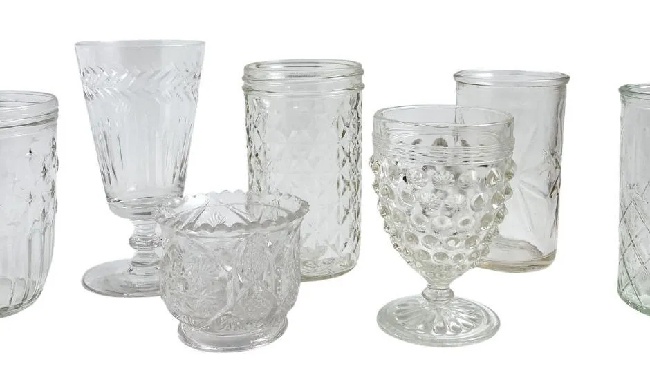 Clear Various Jars/Glasses Set of 5