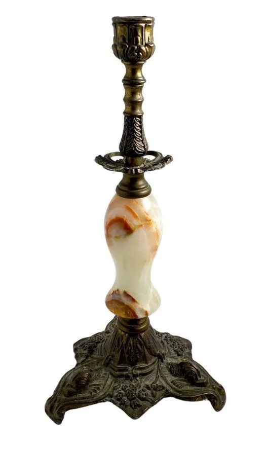 Brass/Marble Candlestick Holder