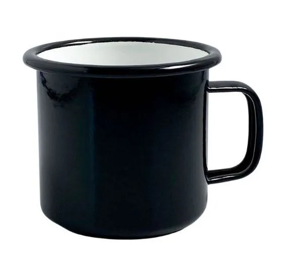 Black/White Enamelware Mug/Camping