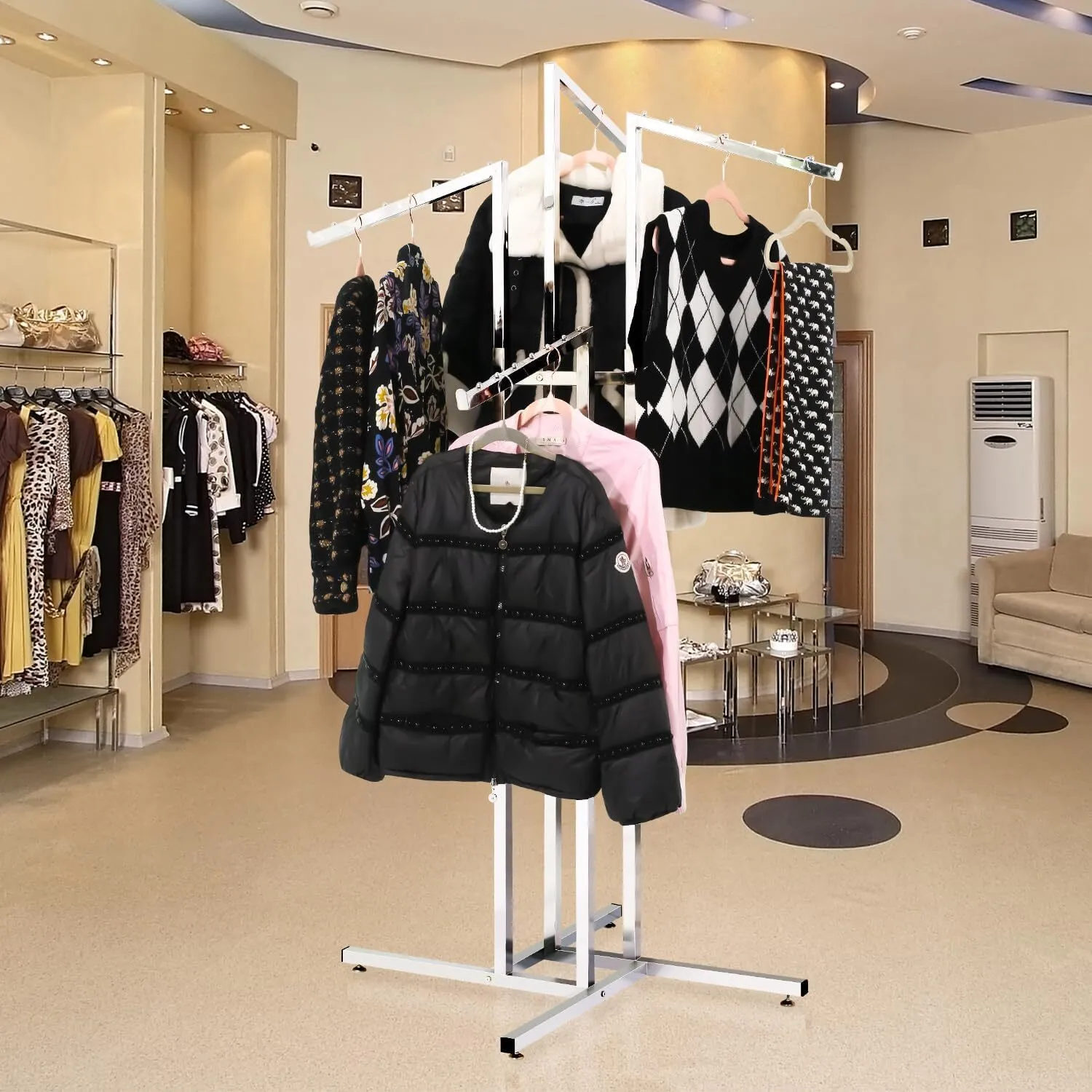 4 Way Adjustable Clothing Rack with Slanted Arms