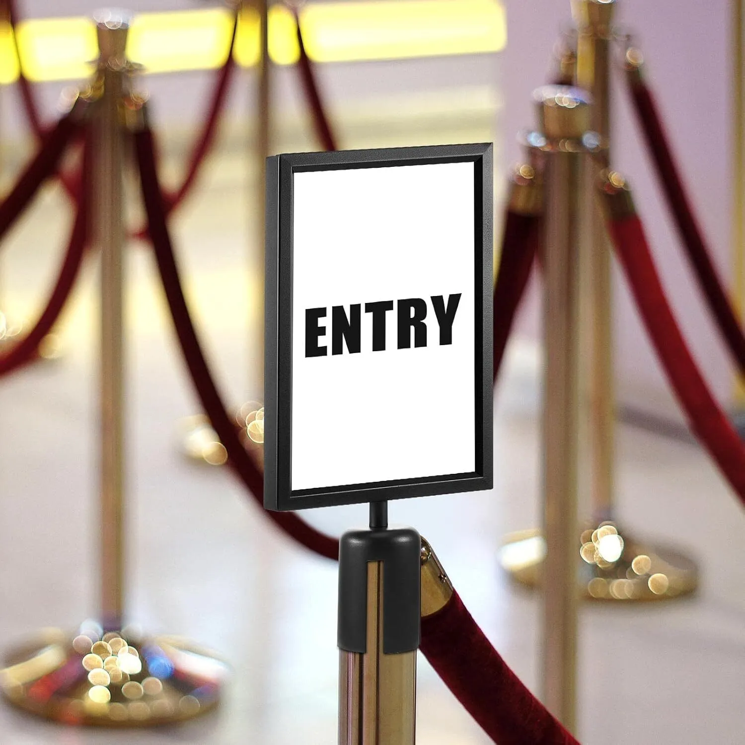 Sign Holder for Stanchion - Black
