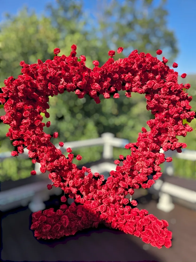8x8 ft Red Rose Heart Backdrop