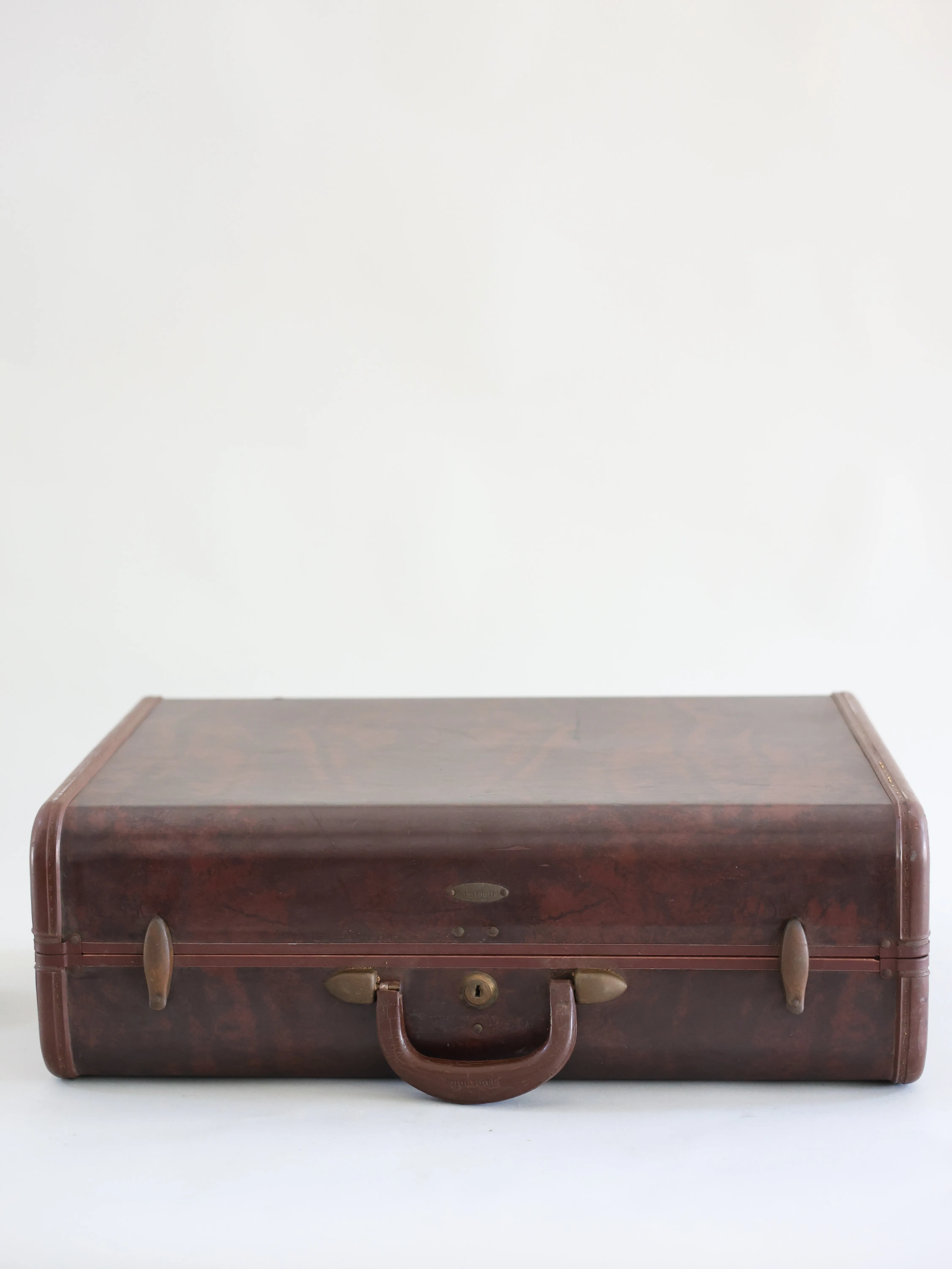 Brown Leather Medium Suitcase