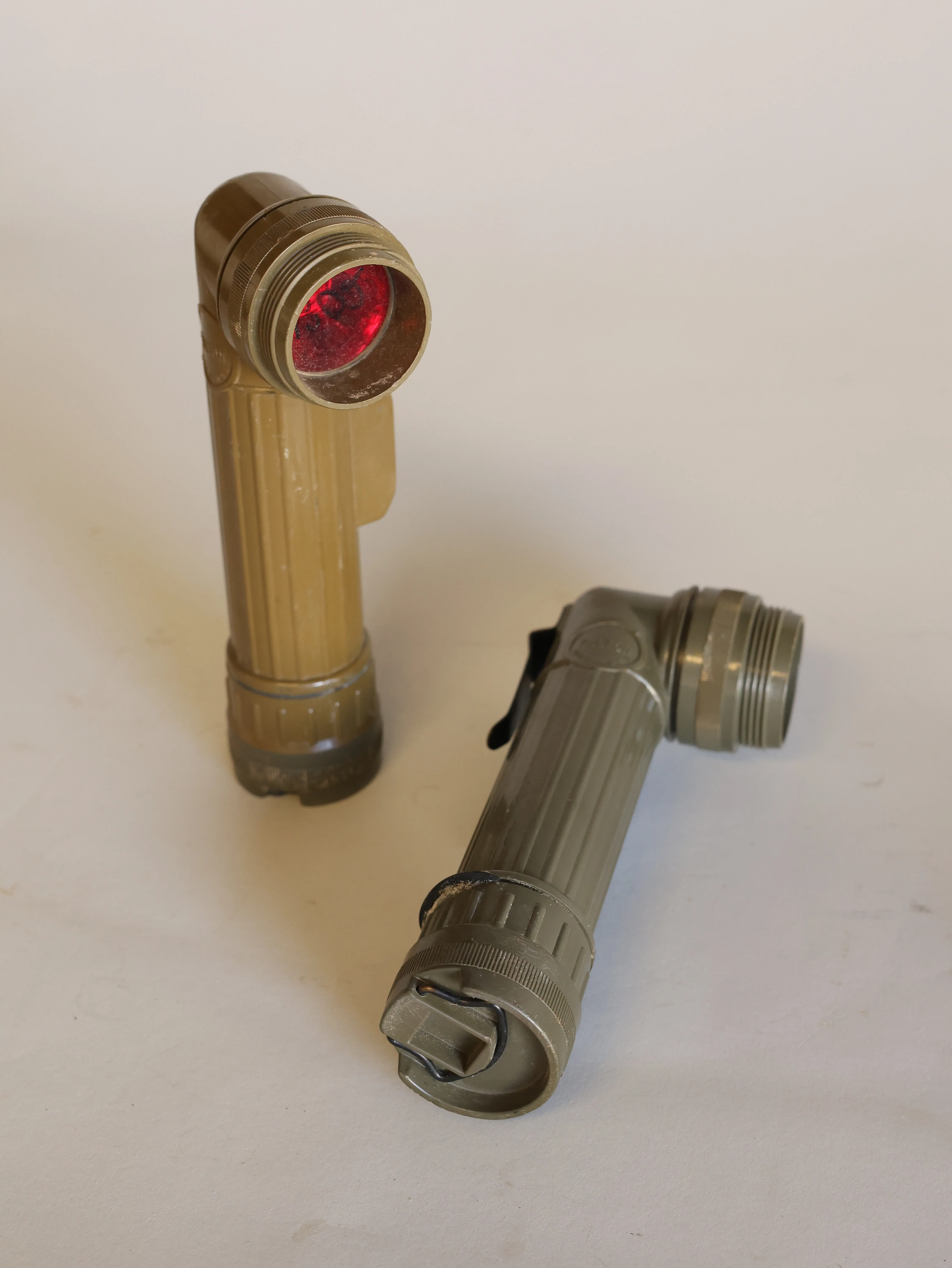 Vintage green flashlight