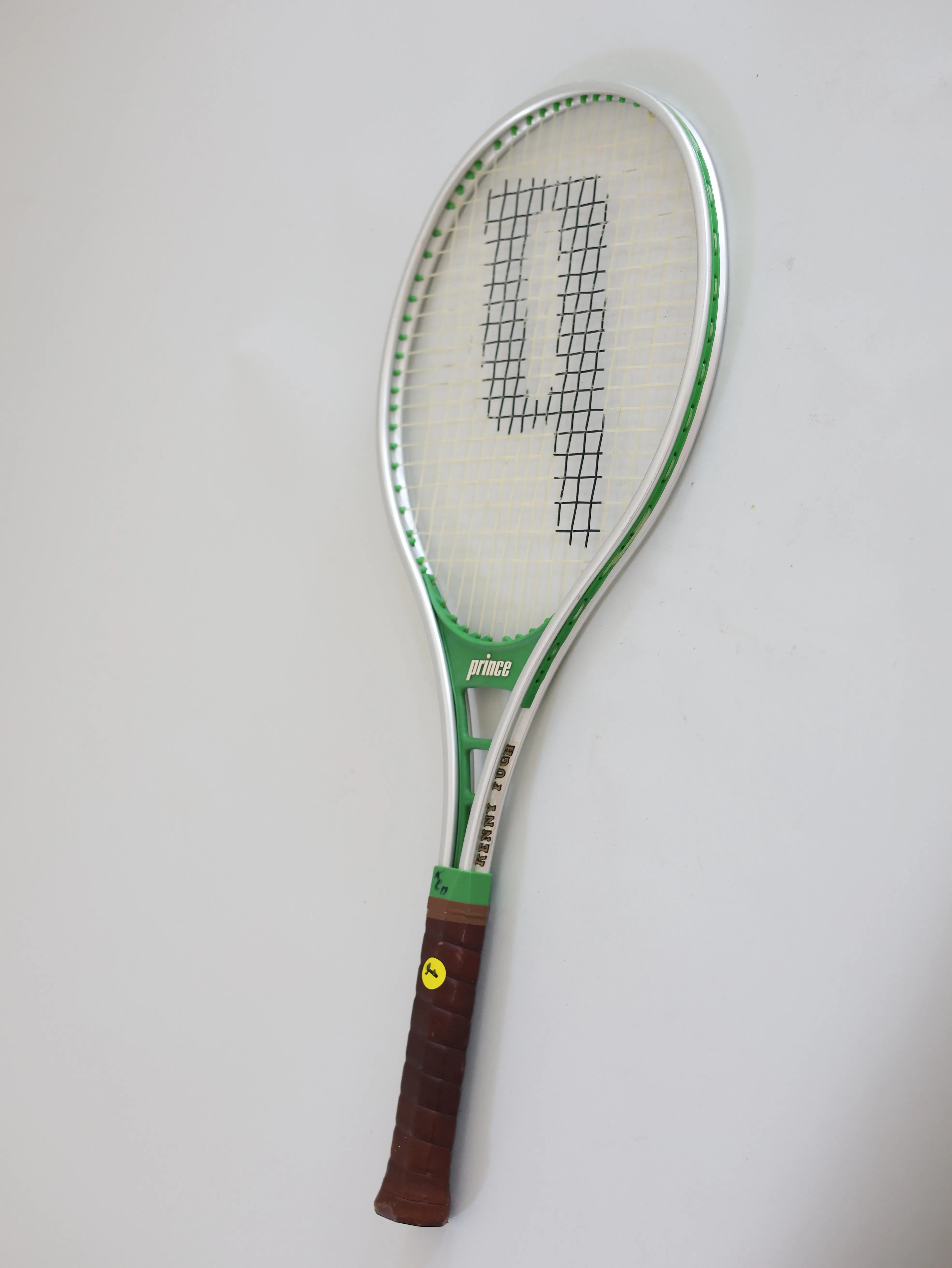 Tennis Raquet Prince Green/Metal Leather Case
