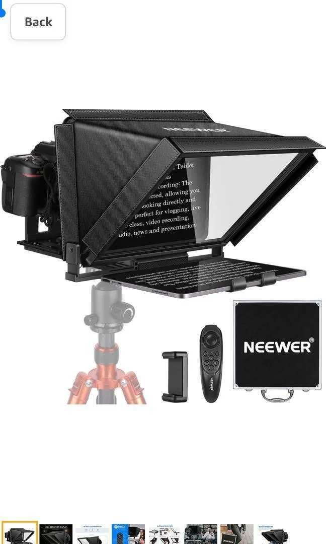 GVM Teleprompters For Digital Cameras/camcorders Portable 18.5'' Teleprompter Kit With Remote Control & App,Solid Aluminum Constructions,Colorless Spectroscope,Ultra HD Wide-Angle Lens On Philippines