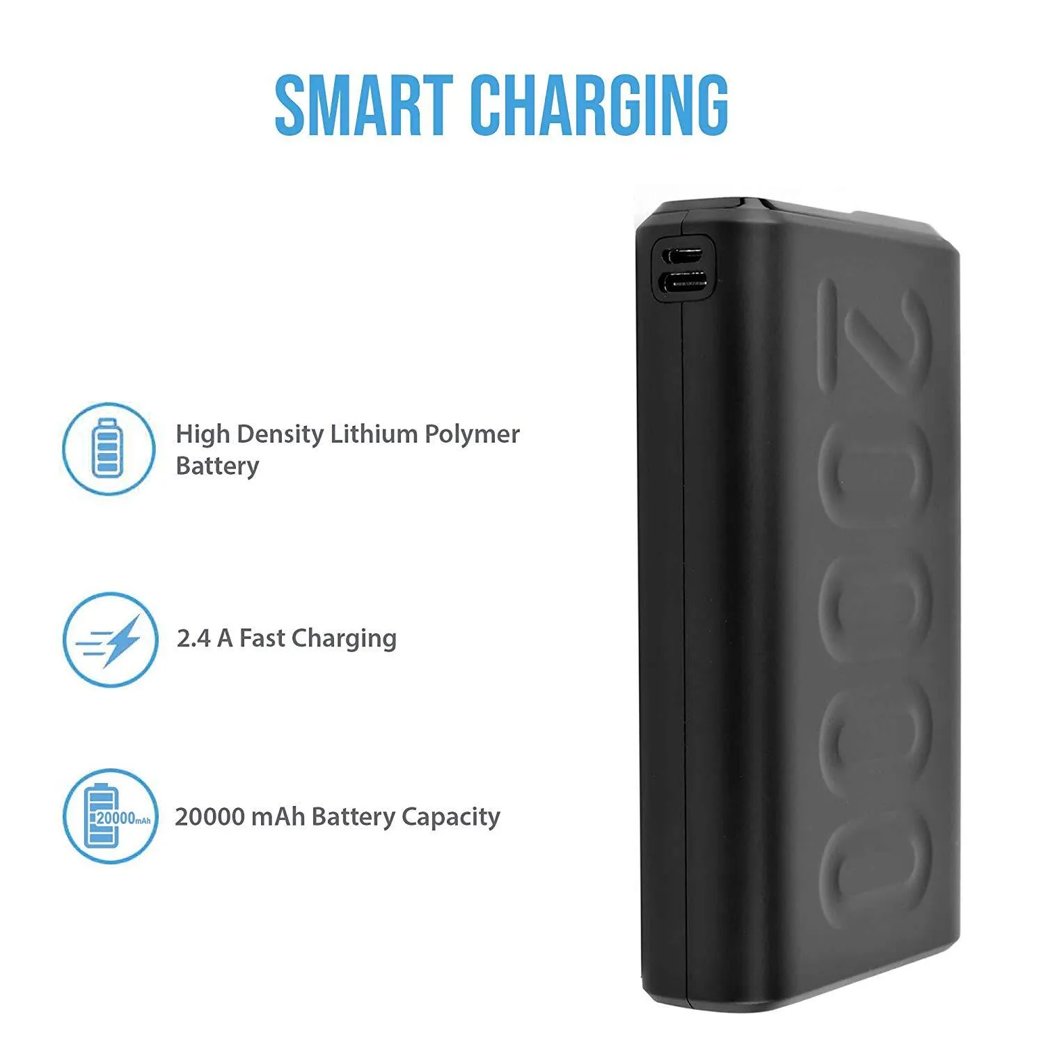 Ambrane 20000 mAh Power Bank (20 W, Power Delivery 3.0, Quick Charge 3.0)  (Black, Lithium Polymer)