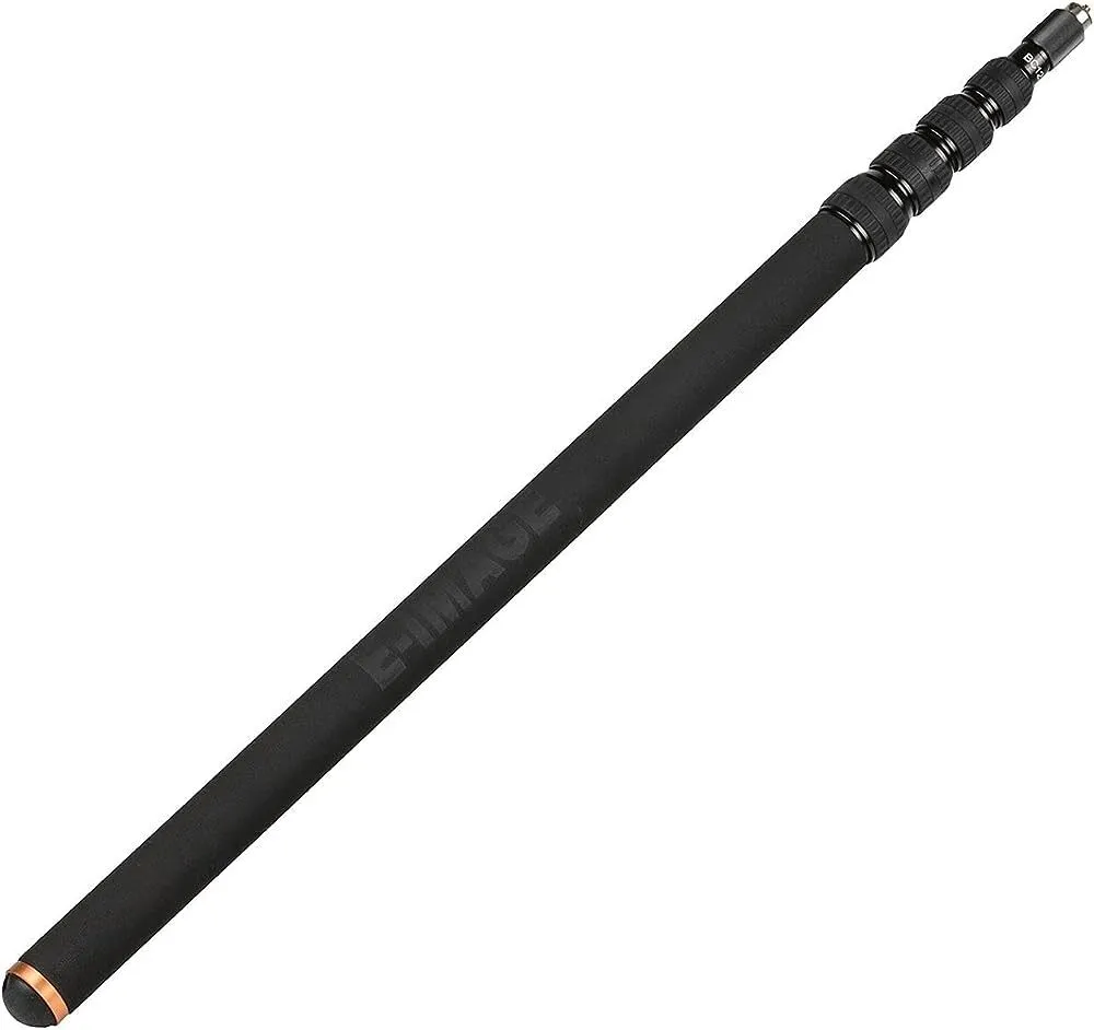 E-Image BA12 Carbon Fiber Microphone Extension Telescopic Boom Pole With Cover For Rod Microphone Accessories  (Black)
