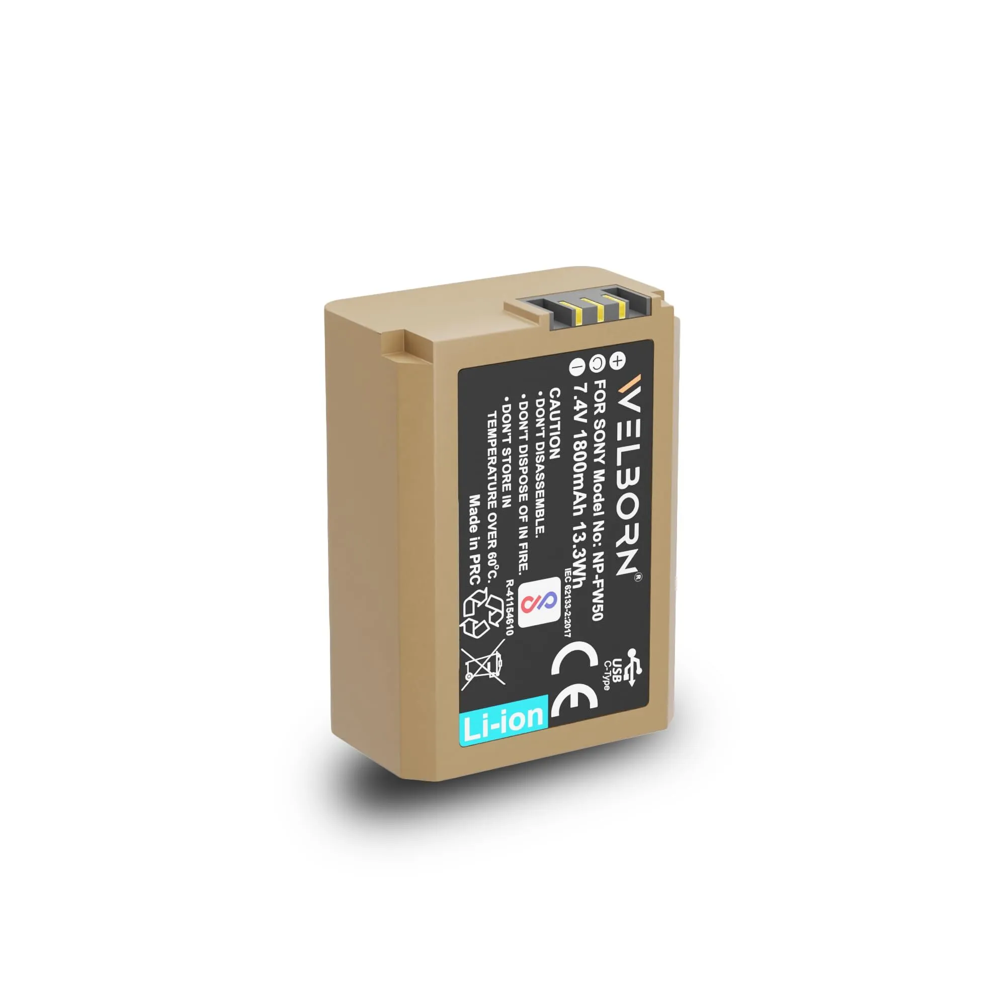 Welborn NP-FW50 (1800 mAh) Platinum Lithium-ion Battery with C Type USB Charging Port