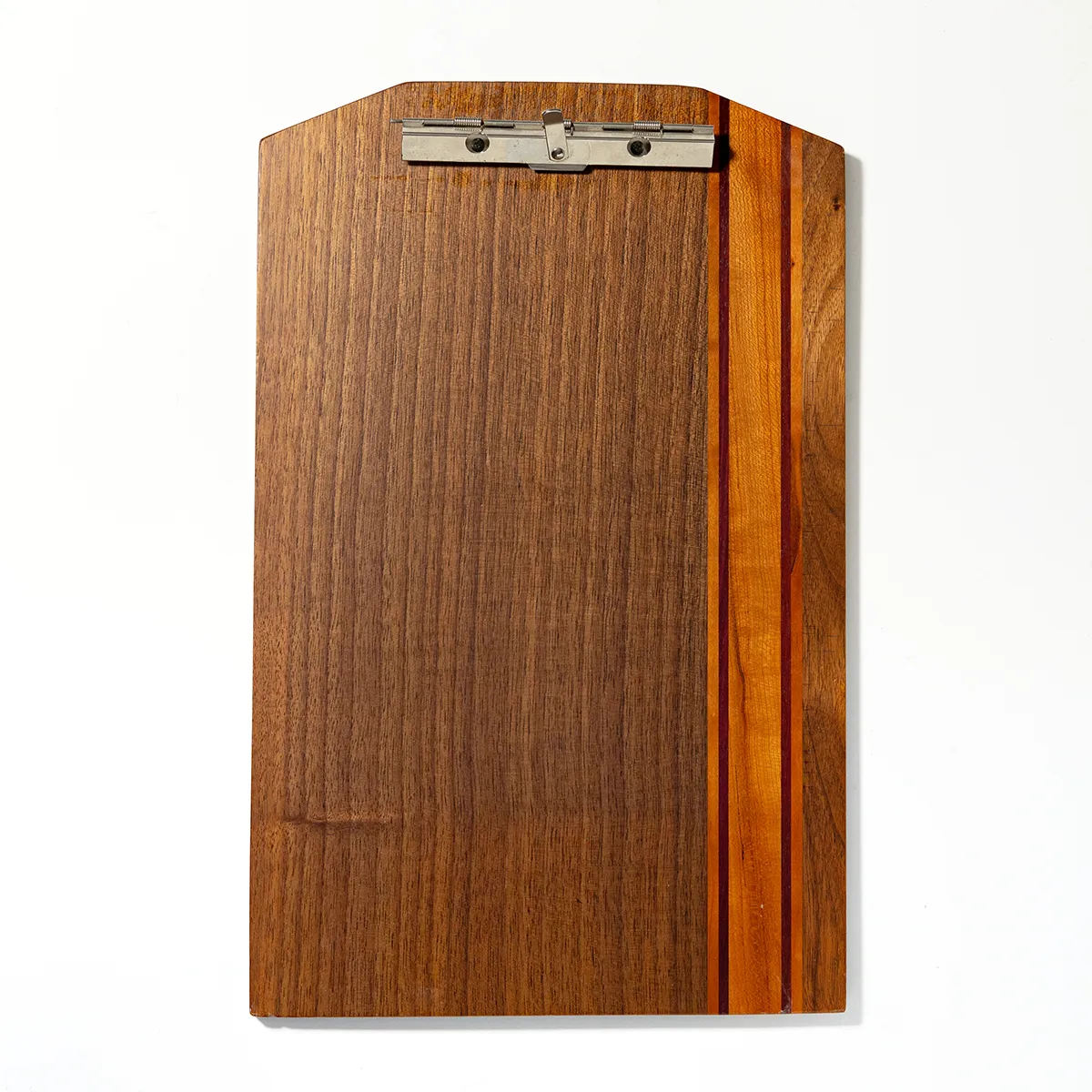 Mid Century Wooden Wood Clipboard with Silver Clip