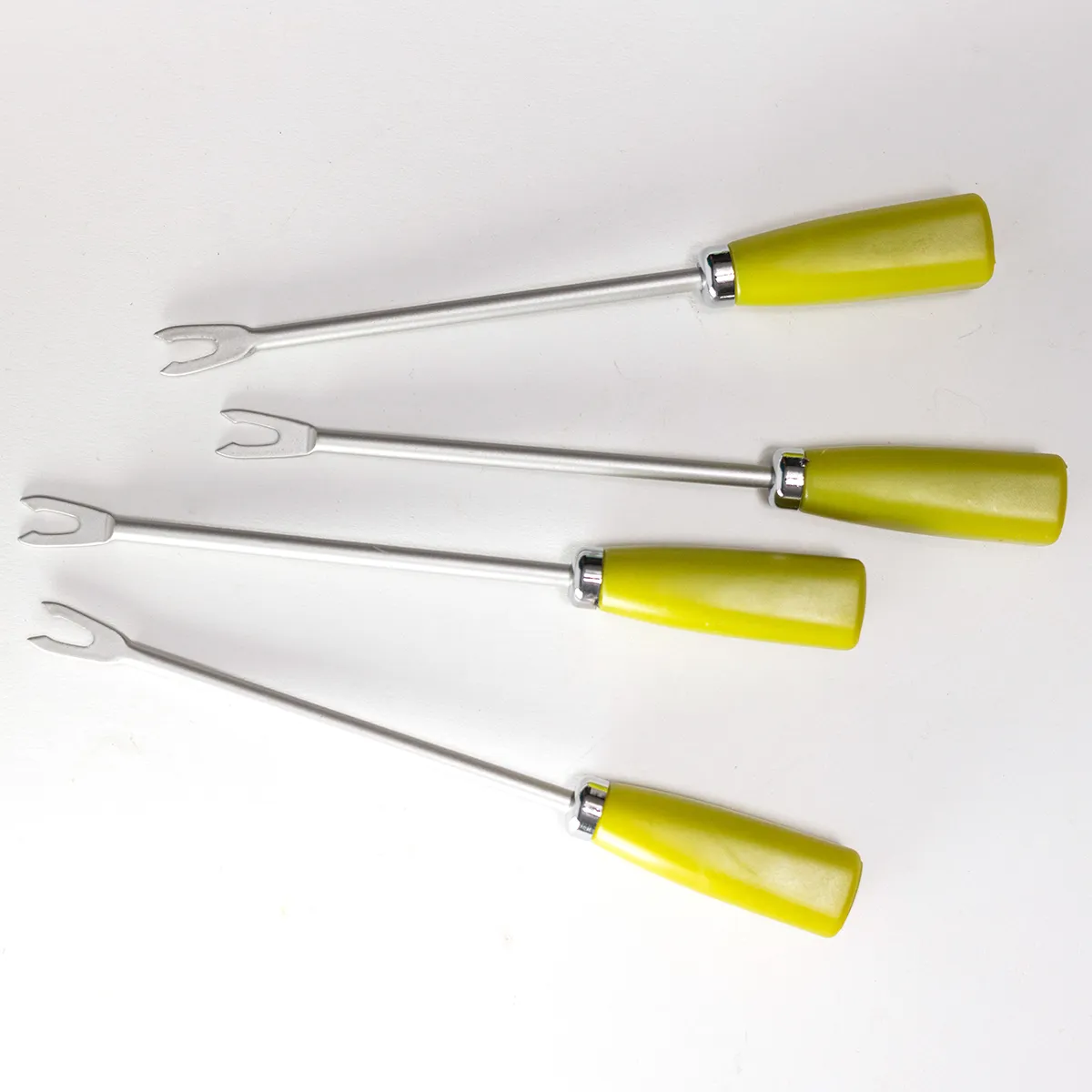 Short Plastic Handled Olive Green Fondue Fork