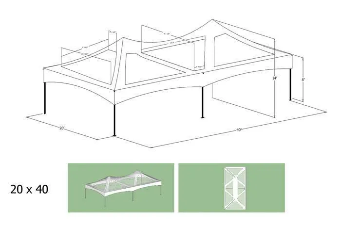 20x40 Marquee(Using 2 20x20 Marquees)