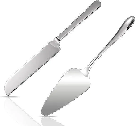 Silver Cake Knife 2pc Set
