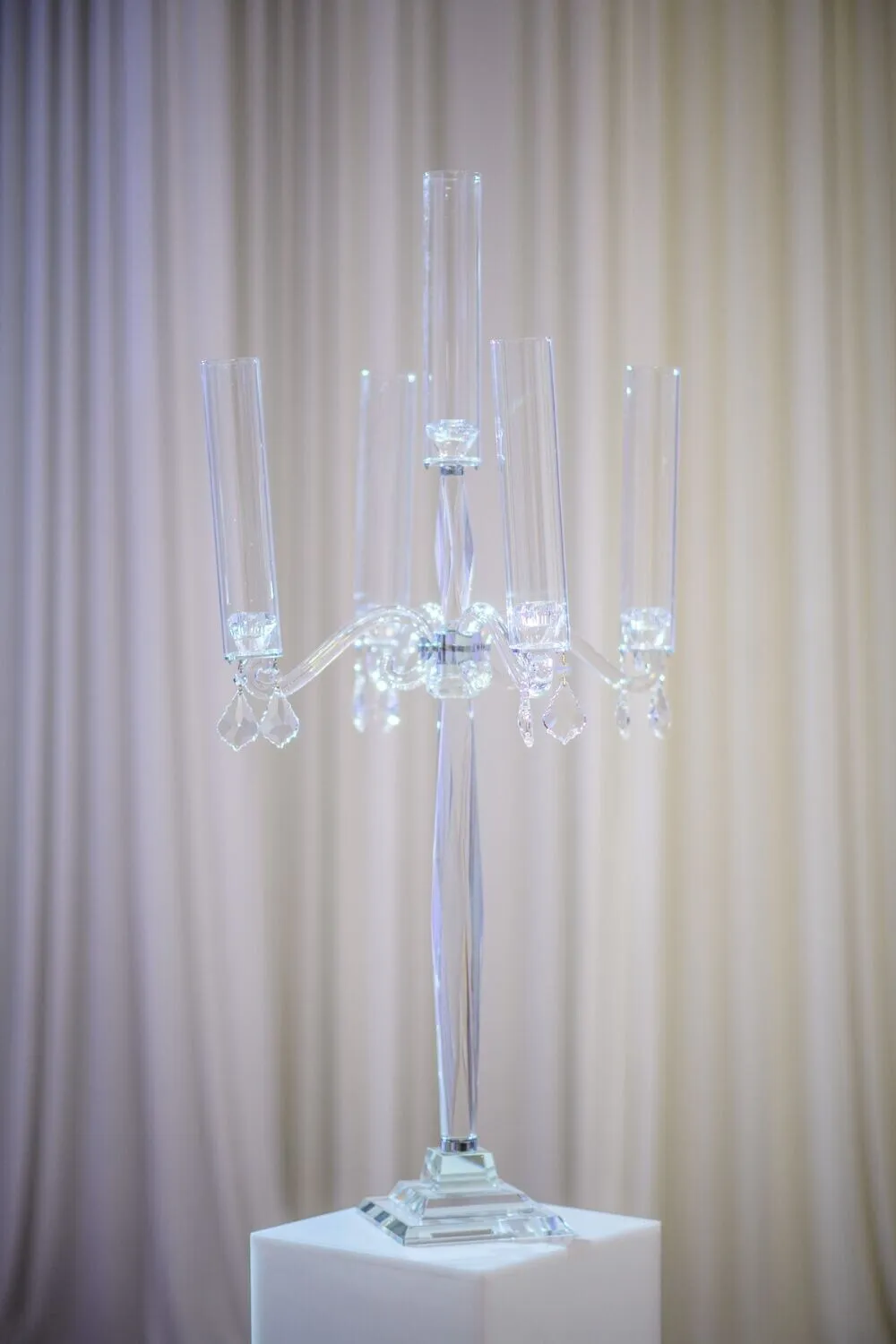 Medium Contemporary Glass Candelabra