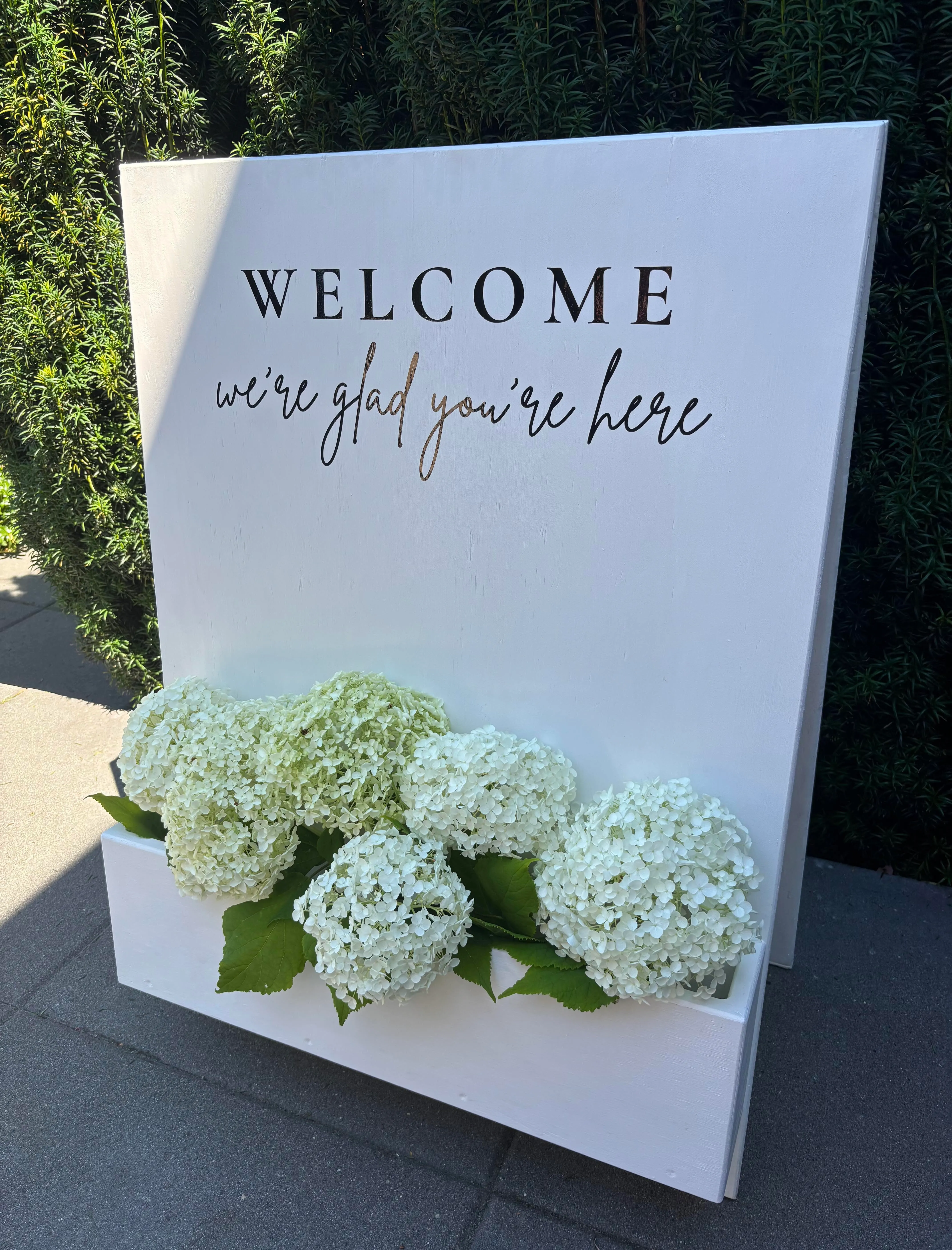 Welcome Sign with Floral Box