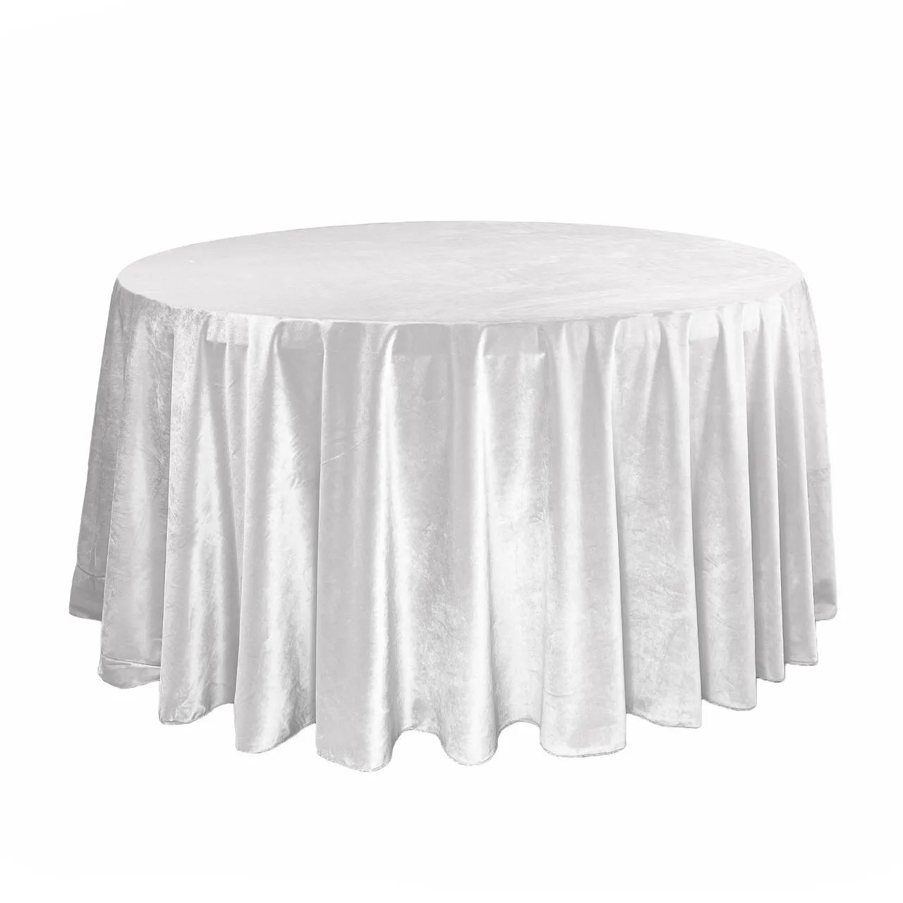 Velvet White Tablecloth 120-inch round 