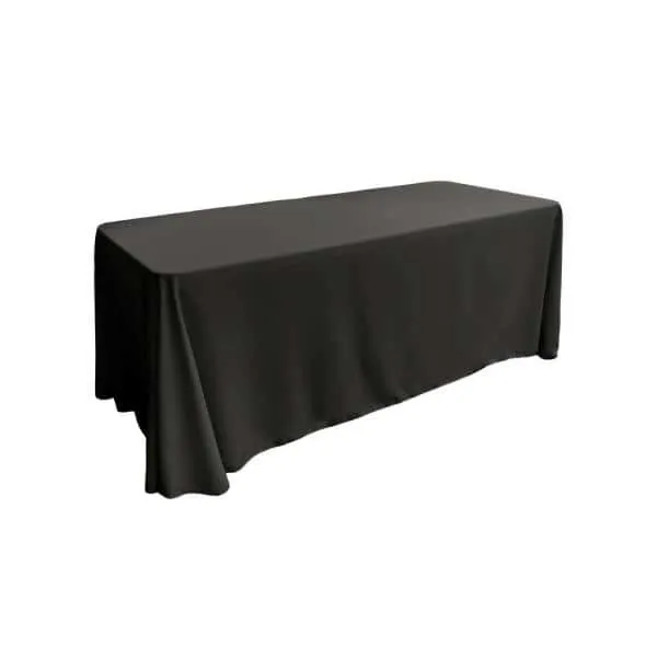Table Cloth 90 x 132 Black Rectangular 