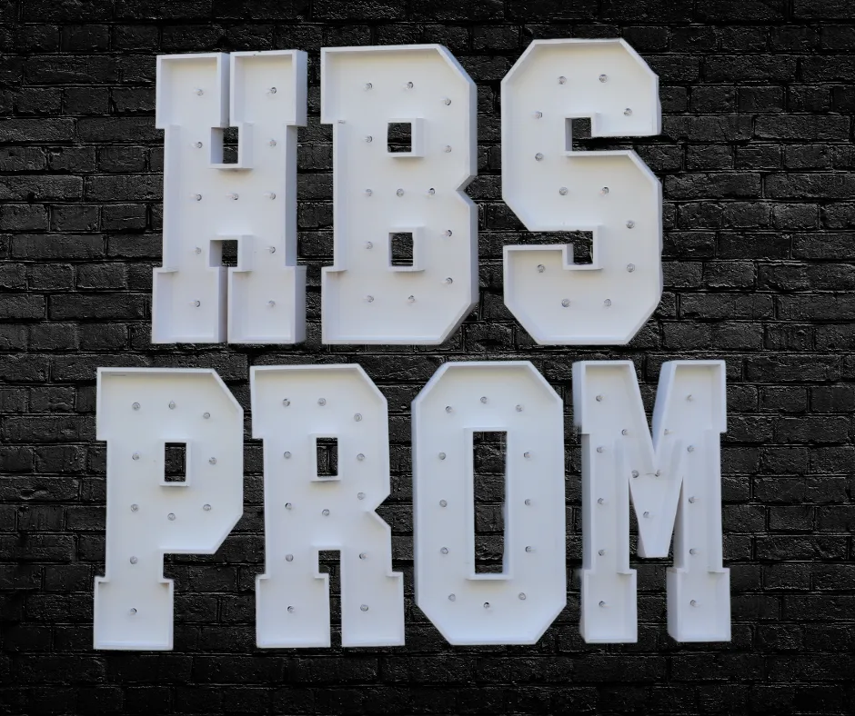 HBS PROM 4ft Marquee Letters Light Up