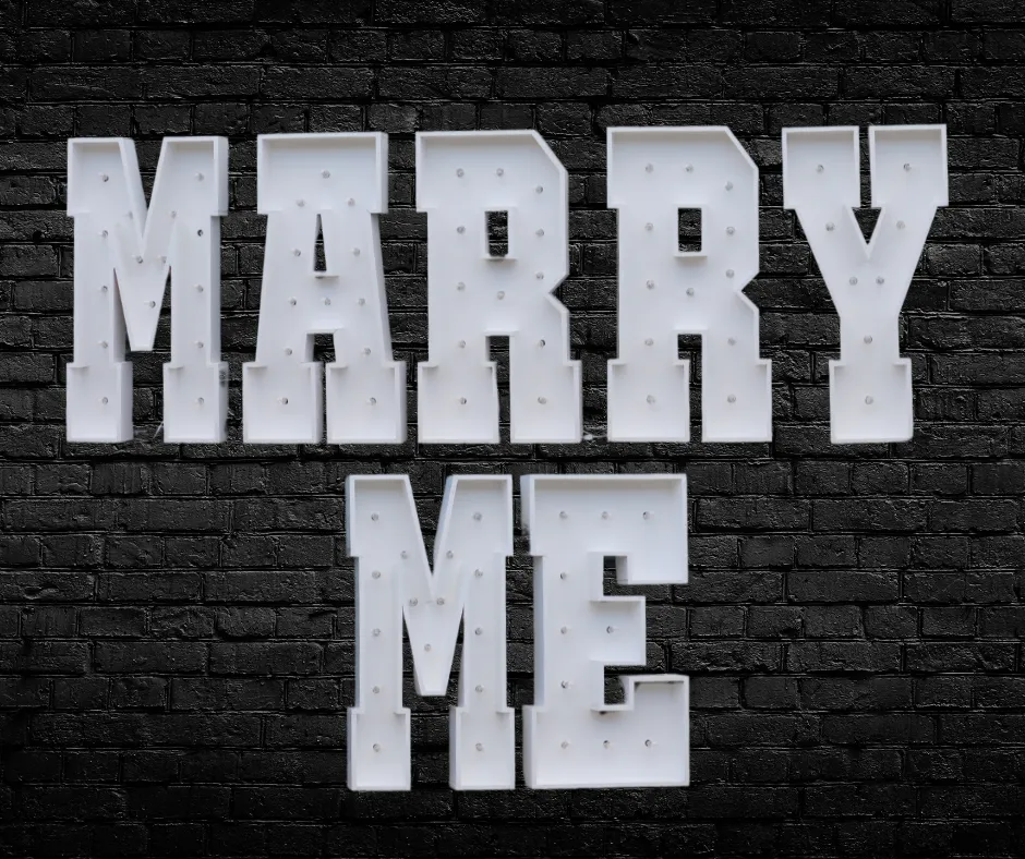 Marry Me 4ft Marquee Letters Light Up
