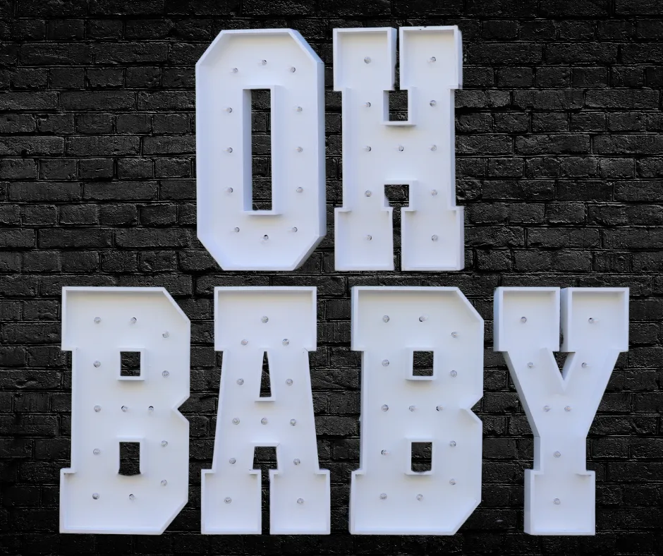 OH BABY 4ft Marquee Letters Light Up