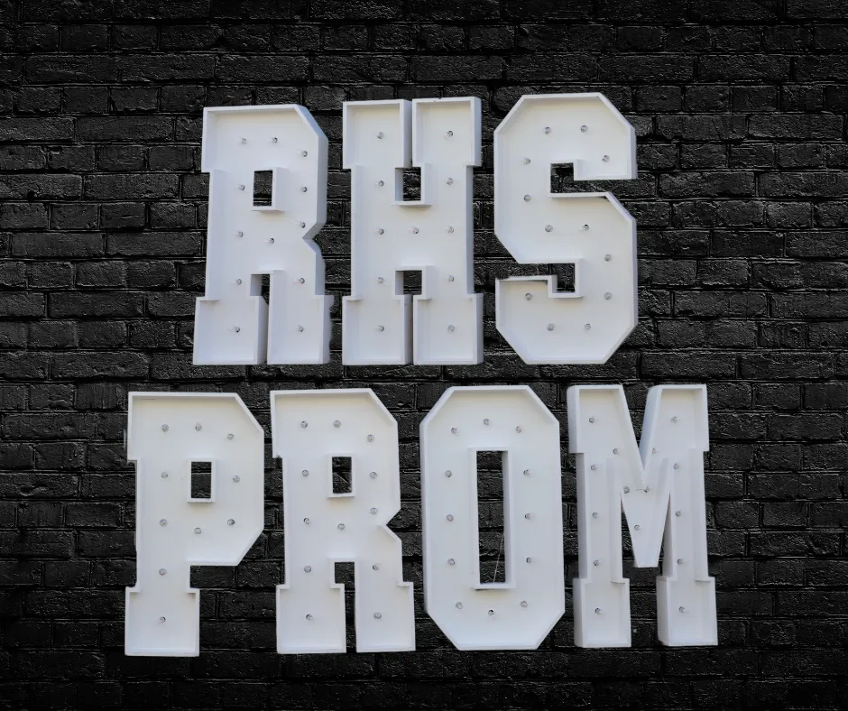 RHS PROM 4ft Marquee Letters Light Up