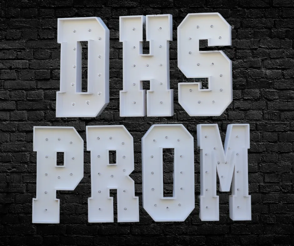 DHS PROM 4ft Marquee Letters Light Up