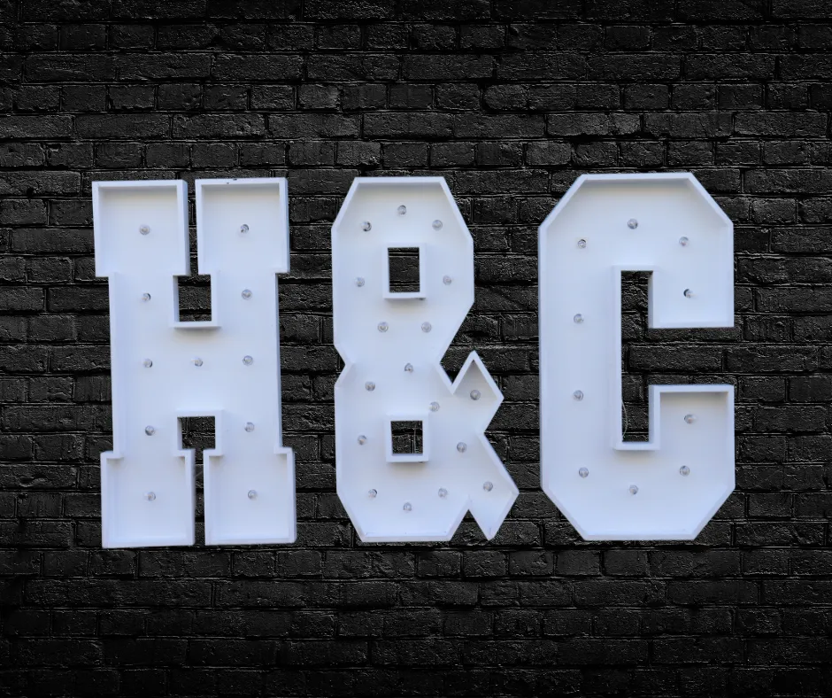 Couple Initials 4ft Marquee Letters Light Up