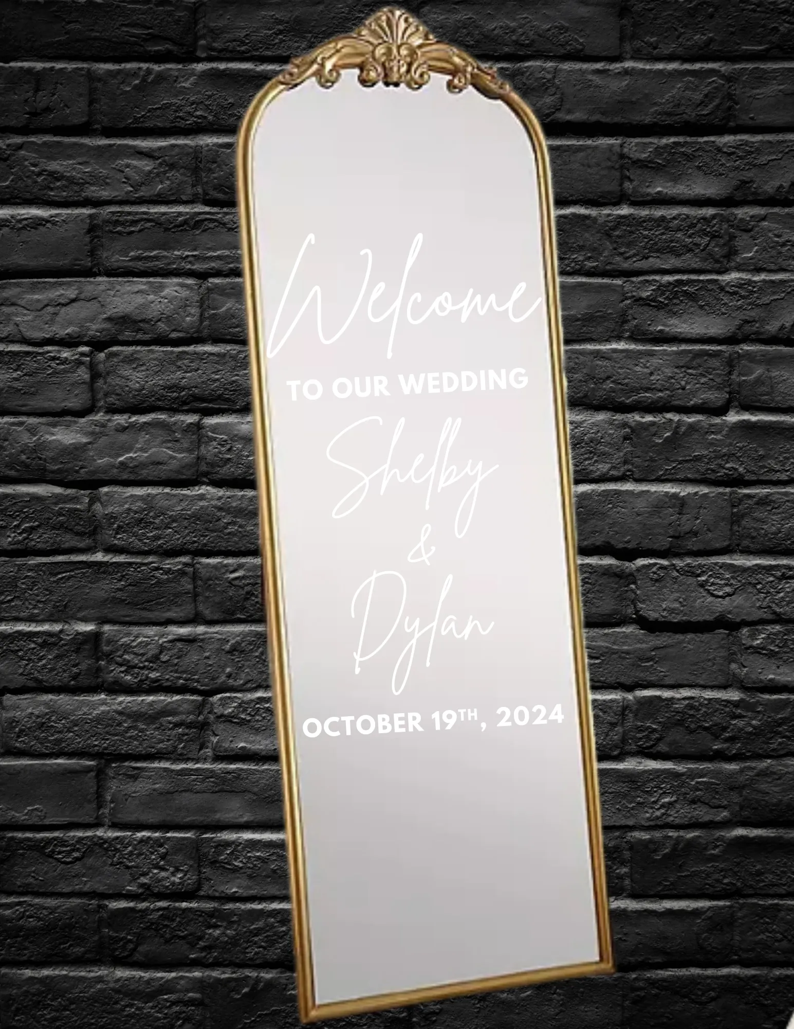 Gold Mirror w/ Personalized Message