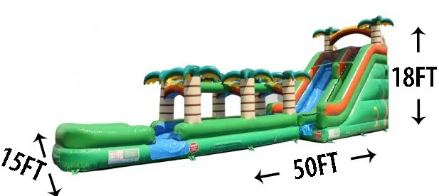 18' Tropical Waterslide w/ Slip n Slide