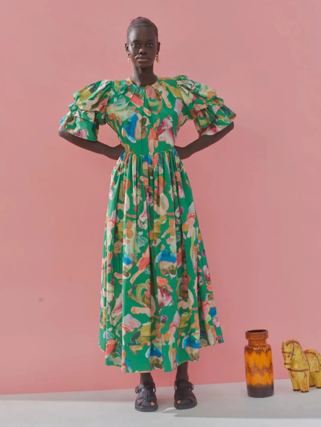 Alémais Arlo Puff Sleeve Midi