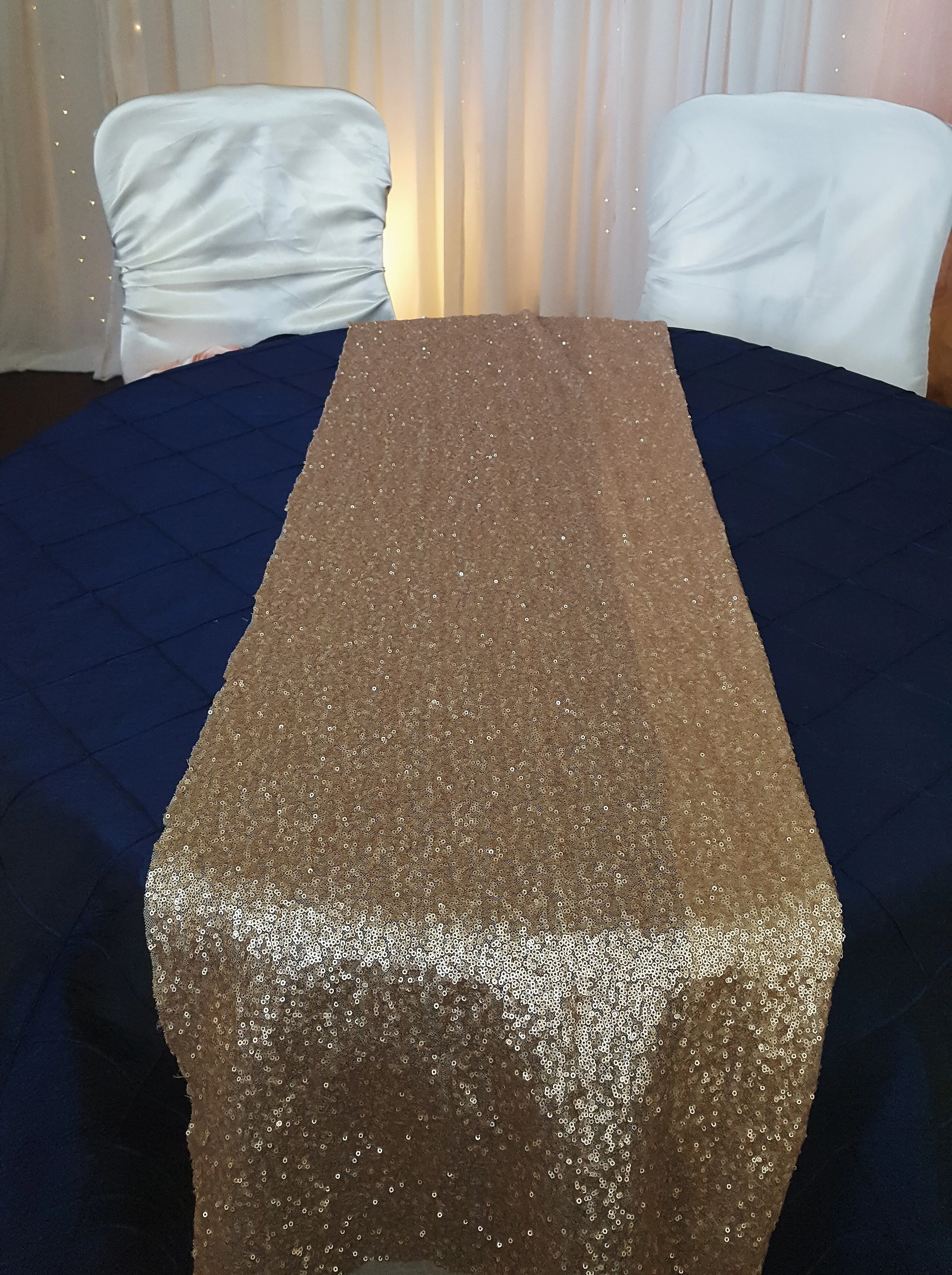 Table Runner - Sequin - Champagne Blush