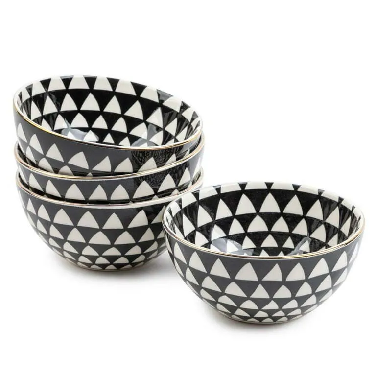 Thyme & Table Black and White Medallion Stoneware Bowl