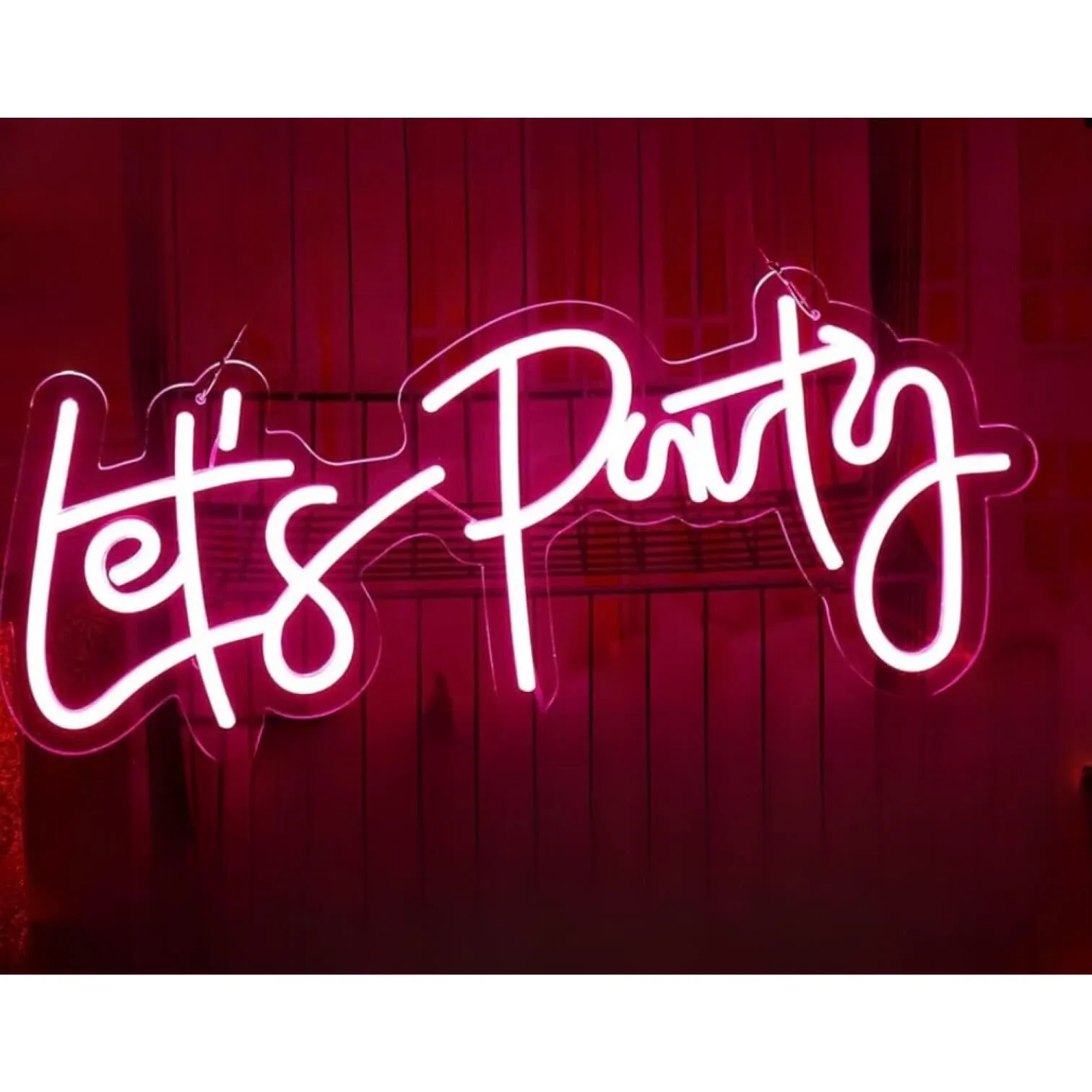 Let's Party LED Sign Ivory + Elm Rentals