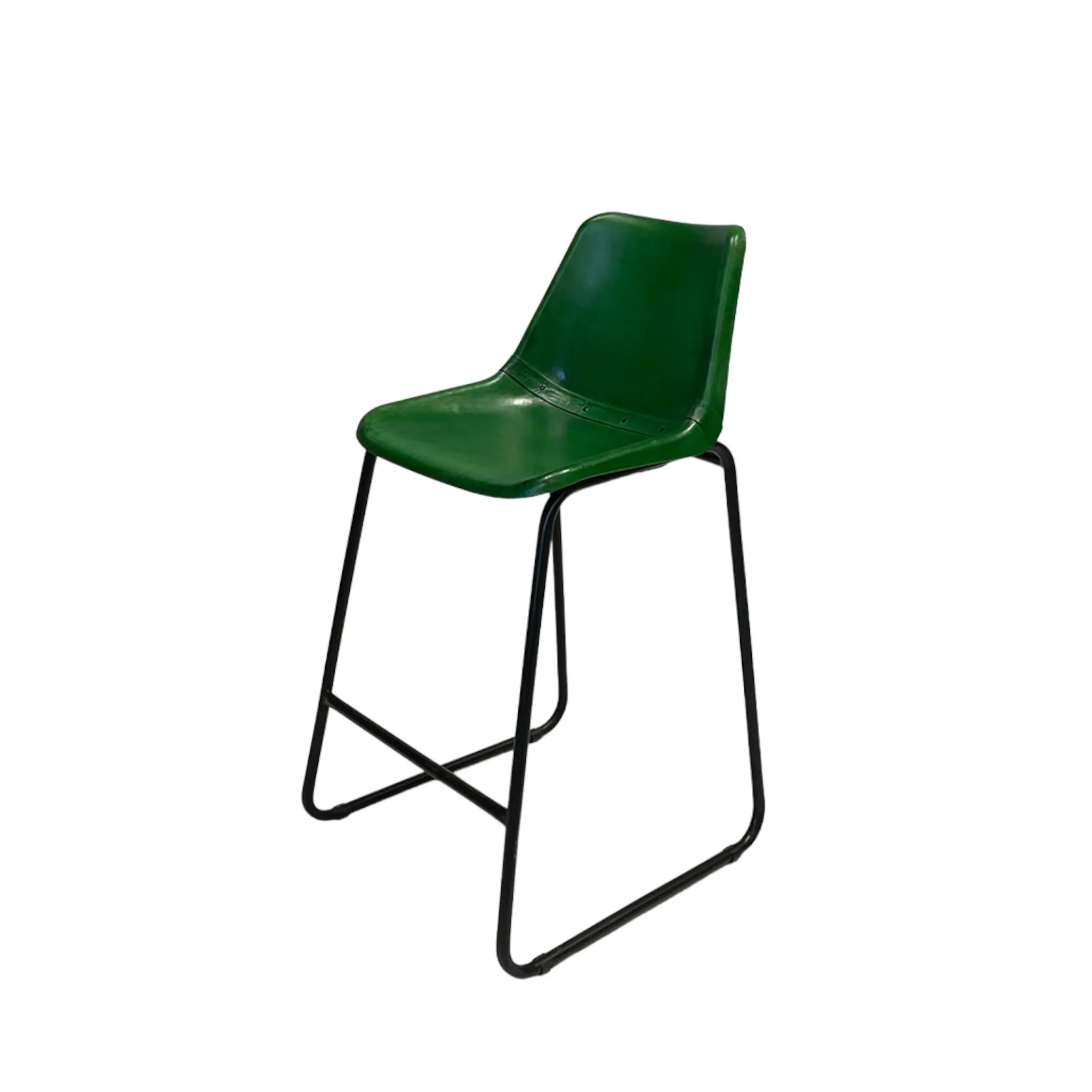 Industriële barkruk leer -groen- RAW- verhuur