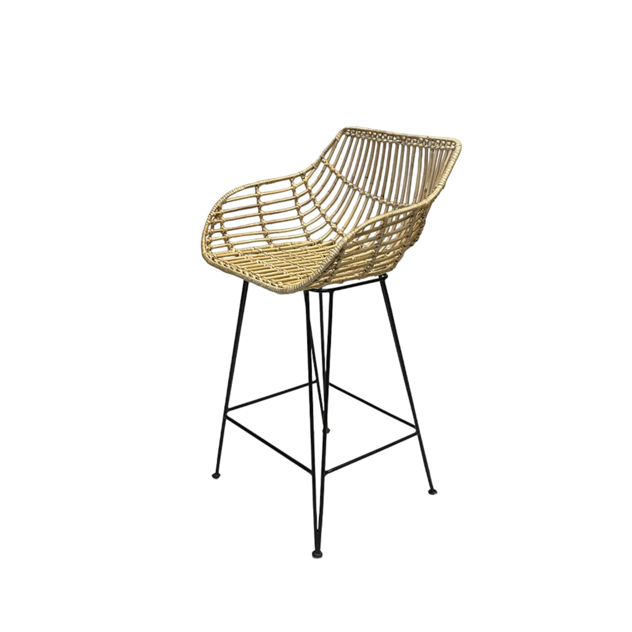 Rotan barkruk  - met arm - Naturel - Wood - verhuur