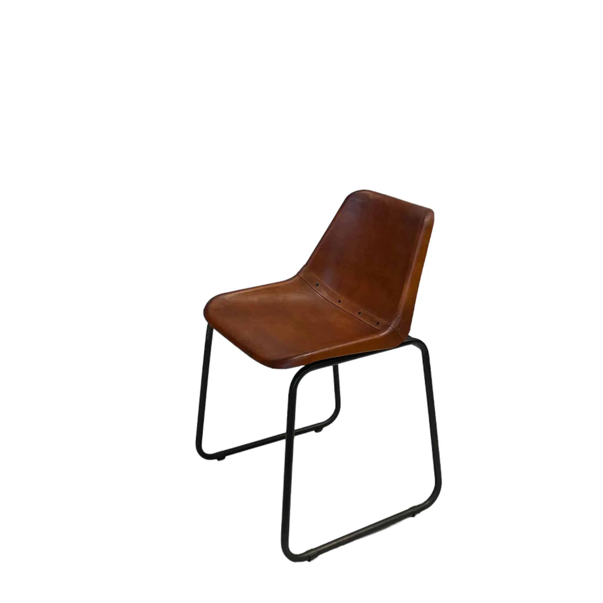 Industriële Bistro stoel leer - Cognac - RAW- verhuur