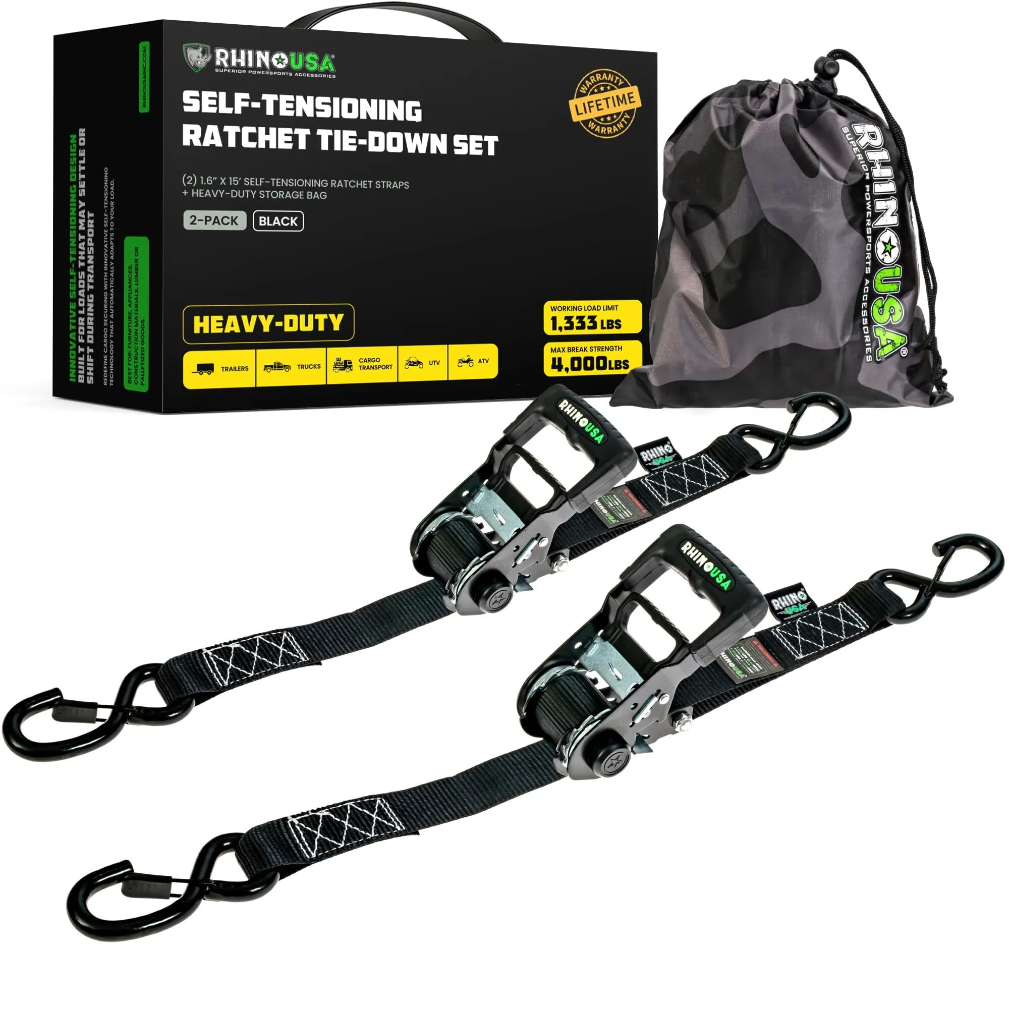 Rhino Ratchet Strap Set of 4 