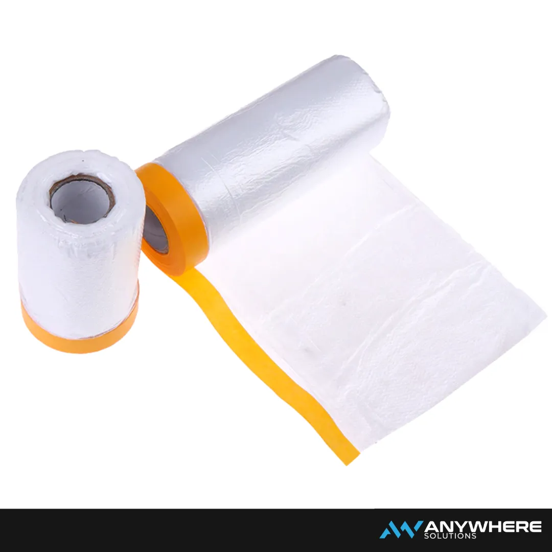 AWS - Pre-Taped Electrostatic Masking Film 150cm x 20m Unfolded (Clear)